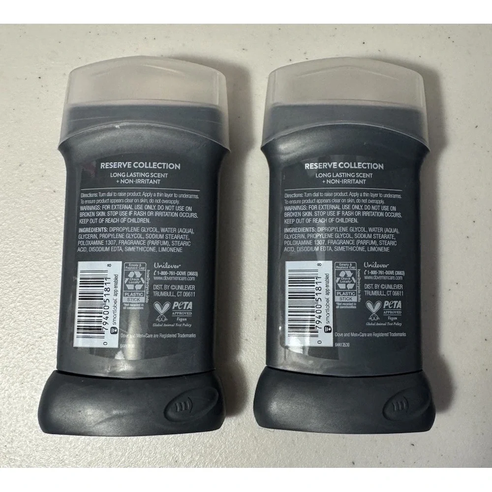 2-Dove Men+Care Mint Chocolate Martini Deodorant Stick 3oz ea‎ Aluminum Free NEW